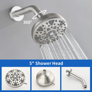3-Handle Tub & Shower Trim with Tub Spout Wall Mounted 6-Spray 5-Inch Round Bathtub and Shower Faucet For Bathroom 3-handle-tub-shower-trim-with-tub-spout-wall-mounted-6-spray-5-inch-round-bathtub-and-shower-faucet-for-bathroom 