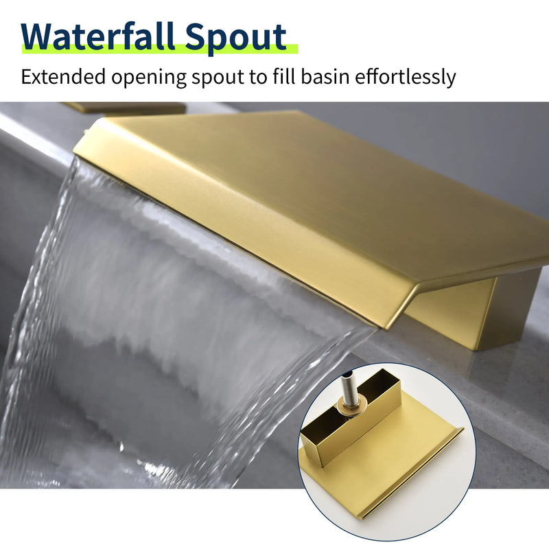 3-Hole Widespread Waterfall Bathroom Faucets Two Handle 8-Inch Lavatory Faucet With Supply Lines Faucet For Sink modern-two-handle-waterfall-8-inch-widespread-3-hole-bathroom-faucet-for-sink 