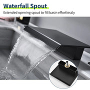 3-Hole Widespread Waterfall Bathroom Faucets Two Handle 8-Inch Lavatory Faucet With Supply Lines Faucet For Sink modern-two-handle-waterfall-8-inch-widespread-3-hole-bathroom-faucet-for-sink 