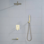 3-Way Bath and Shower Faucet 12" Rainfall Shower Head Faucet with Handheld Spray & 180 Degree Swivel Tub Spout Tap 3-way-mixer-12-rainfall-shower-head-faucet-tub-spout-tap-with-handheld-spray 