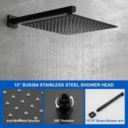 3-Way Bath and Shower Faucet 12" Rainfall Shower Head Faucet with Handheld Spray & 180 Degree Swivel Tub Spout Tap 3-way-mixer-12-rainfall-shower-head-faucet-tub-spout-tap-with-handheld-spray 