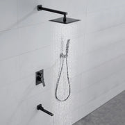 3-Way Bath and Shower Faucet 12" Rainfall Shower Head Faucet with Handheld Spray & 180 Degree Swivel Tub Spout Tap 3-way-mixer-12-rainfall-shower-head-faucet-tub-spout-tap-with-handheld-spray 
