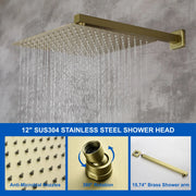 3-Way Bath and Shower Faucet 12" Rainfall Shower Head Faucet with Handheld Spray & 180 Degree Swivel Tub Spout Tap 3-way-mixer-12-rainfall-shower-head-faucet-tub-spout-tap-with-handheld-spray 