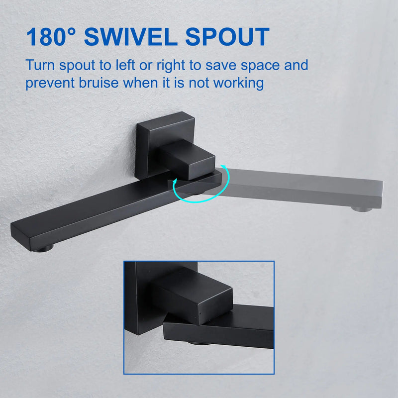 3-Way Bath and Shower Faucet 12" Rainfall Shower Head Faucet with Handheld Spray & 180 Degree Swivel Tub Spout Tap 3-way-mixer-12-rainfall-shower-head-faucet-tub-spout-tap-with-handheld-spray 