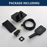 3 Piece Waterfall Wall Mount Bath Tub Filler Faucet with 3 Setting Handheld Sprayer