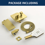 3 Piece Waterfall Wall Mount Bath Tub Filler Faucet with 3 Setting Handheld Sprayer