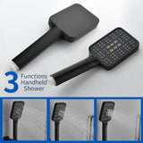 Single Handle Wall Mount Bathtub Faucet with 3 Modes Shower Head & Waterfall Spout