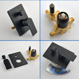 Single Handle Wall Mount Bathtub Faucet with 3 Modes Shower Head & Waterfall Spout