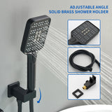 Single Handle Wall Mount Bathtub Faucet with 3 Modes Shower Head & Waterfall Spout