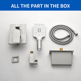 Single Handle Wall Mount Bathtub Faucet with 3 Modes Shower Head & Waterfall Spout