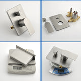 Single Handle Wall Mount Bathtub Faucet with 3 Modes Shower Head & Waterfall Spout