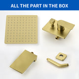 Bath and Shower Faucet Set with Pressure Balance Valve, 8 Inch Rain Shower Head and Waterfall Spout in Matte Black, Brushed Nickel, Brushed Gold Finish