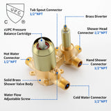 Square 10-inch Rainfall Shower Head Set with 3-Setting Handheld Shower and 4.72-inch Waterfall Spout