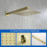 Square 10-inch Rainfall Shower Head Set with 3-Setting Handheld Shower and 4.72-inch Waterfall Spout