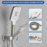 Square 10-inch Rainfall Shower Head Set with 3-Setting Handheld Shower and 4.72-inch Waterfall Spout