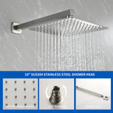 Square 10-inch Rainfall Shower Head Set with 3-Setting Handheld Shower and 4.72-inch Waterfall Spout