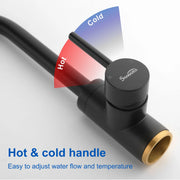 360° Rotation Freestanding Bathtub Faucet One Function Floor Mount Tub Filler in Brushed Gold, Matte Black, Brushed Nickel freestanding-bathtub-faucet-matte-black-floor-mount 