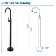 360° Rotation Freestanding Bathtub Faucet One Function Floor Mount Tub Filler in Brushed Gold, Matte Black, Brushed Nickel freestanding-bathtub-faucet-matte-black-floor-mount 