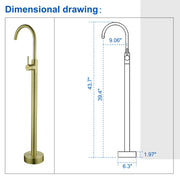 360° Rotation Freestanding Bathtub Faucet One Function Floor Mount Tub Filler in Brushed Gold, Matte Black, Brushed Nickel freestanding-bathtub-faucet-matte-black-floor-mount 