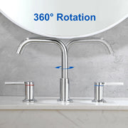 360° rotation Bathroom Faucet  3 Hole 2 Handle Sink Faucet bathroom-faucet-chrome 