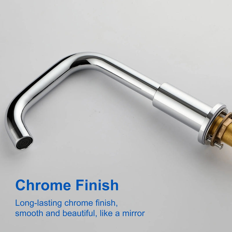 360° rotation Bathroom Faucet  3 Hole 2 Handle Sink Faucet bathroom-faucet-chrome 
