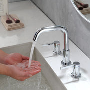 360° rotation Bathroom Faucet  3 Hole 2 Handle Sink Faucet bathroom-faucet-chrome 