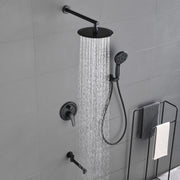 3 Functions Rain Shower Faucet, 12-inch Round Shower Head Set with 7-Spray Shower Head & 180 Degree Swivel Spout shower-faucet-set-with-tub-spout-luxury-tub-shower-faucet-combo-set-with-9-inches-shower-head-and-handheld-shower-bathroom-shower-valve-trim-kit-shower-fixture-2 