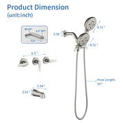 3 Handle Tub Shower Faucet Set Shower System with Tub Spout Bathtub Faucet Set Shower Tub Combo Set Complete Tub and Shower Trim Kit Matte Black matte-black-3-handle-tub-shower-faucet-set-with-tub-spout-and-trim-kit 