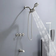 3 Handles 2 in 1 Round Tub Shower Faucet with 7-Spray Dual Shower Heads and Tub Spout 3-handles-2-in-1-round-tub-shower-faucet-with-7-spray-dual-shower-heads-and-tub-spout 