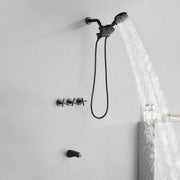 3 Handles 2 in 1 Round Tub Shower Faucet with 7-Spray Dual Shower Heads and Tub Spout 3-handles-2-in-1-round-tub-shower-faucet-with-7-spray-dual-shower-heads-and-tub-spout 