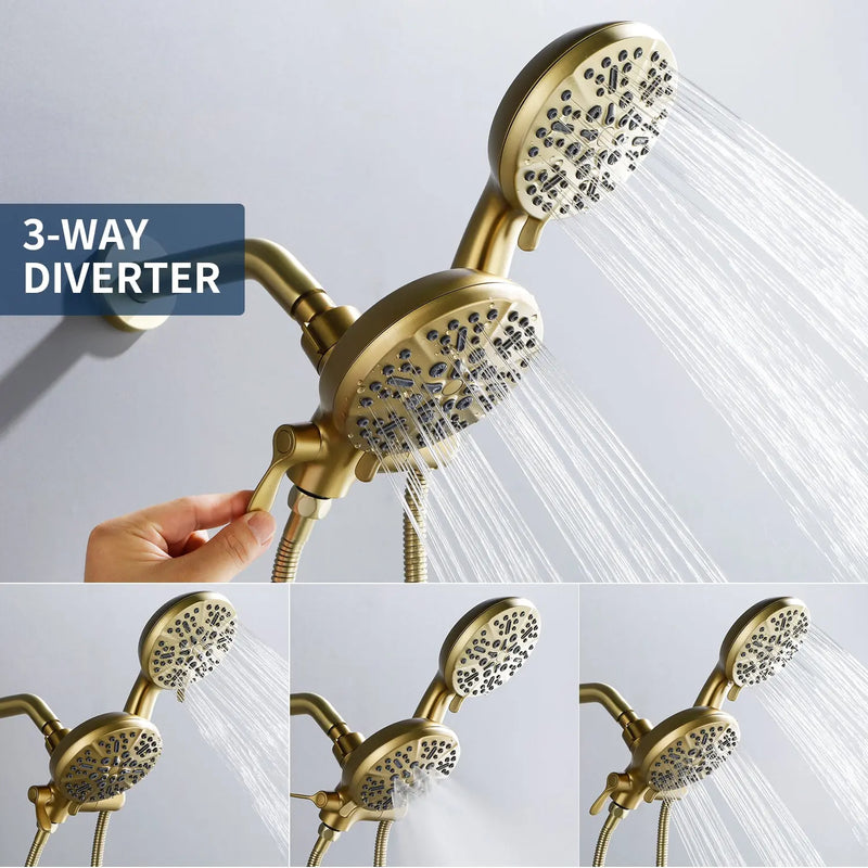 3 Handles 2 in 1 Round Tub Shower Faucet with 7-Spray Dual Shower Heads and Tub Spout 3-handles-2-in-1-round-tub-shower-faucet-with-7-spray-dual-shower-heads-and-tub-spout 