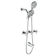 3 Handles 2 in 1 Round Tub Shower Faucet with 7-Spray Dual Shower Heads and Tub Spout 3-handles-2-in-1-round-tub-shower-faucet-with-7-spray-dual-shower-heads-and-tub-spout Chrome / Brass & SUS304 & ABS / 17.3*10.1*5.4 inches