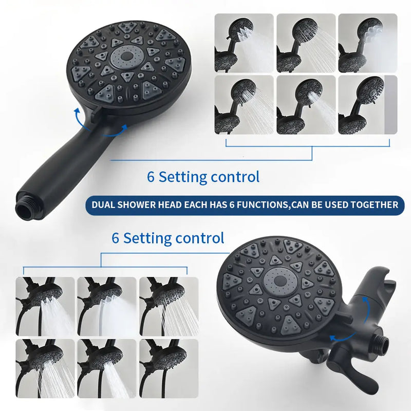3 Handles Tub Shower Faucet with Round 6-Spray 2 In 1 Dual Shower Head and Tub Spout 3-handles-tub-shower-faucet-with-round-6-spray-2-in-1-dual-shower-head-and-tub-spout 