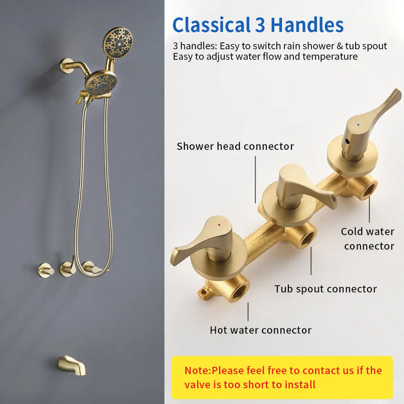 3 Handles Tub Shower Faucet with Round 6-Spray 2 In 1 Dual Shower Head and Tub Spout 3-handles-tub-shower-faucet-with-round-6-spray-2-in-1-dual-shower-head-and-tub-spout 