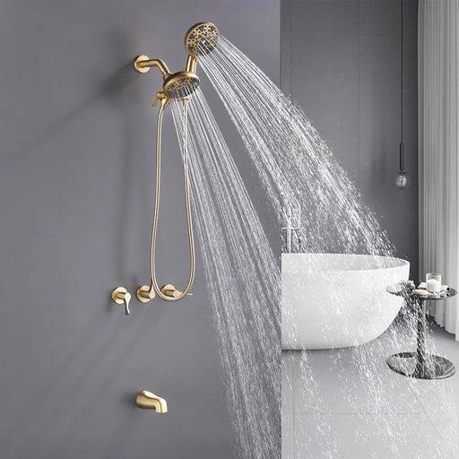 3 Handles Tub Shower Faucet with Round 6-Spray 2 In 1 Dual Shower Head and Tub Spout 3-handles-tub-shower-faucet-with-round-6-spray-2-in-1-dual-shower-head-and-tub-spout 