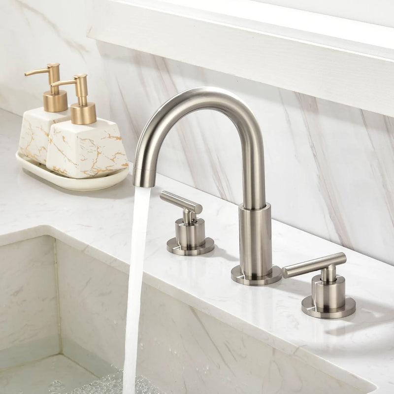 3 Hole Brass Bathroom Sink Faucet, 2 Handle 8 Inch Widespread Laundry Sink Faucet  Black shamanda-3-hole-widespread-faucet-black 