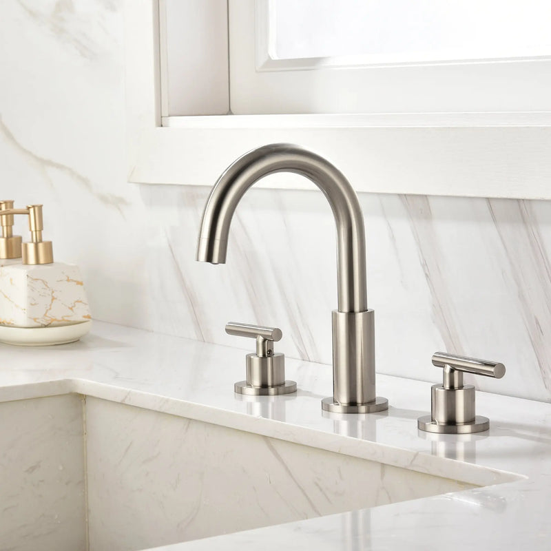 3 Hole Brass Bathroom Sink Faucet, 2 Handle 8 Inch Widespread Laundry Sink Faucet  Black shamanda-3-hole-widespread-faucet-black 