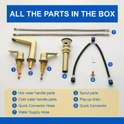 3 Piece Bathroom Sink Faucet Deck Mount Brass 2 Handle 8 In. Widespread Wash Basin Faucet with Popup Drain 3-piece-bathroom-sink-faucet-deck-mount-brass-2-handle-8-in-widespread-wash-basin-faucet-with-popup-drain 