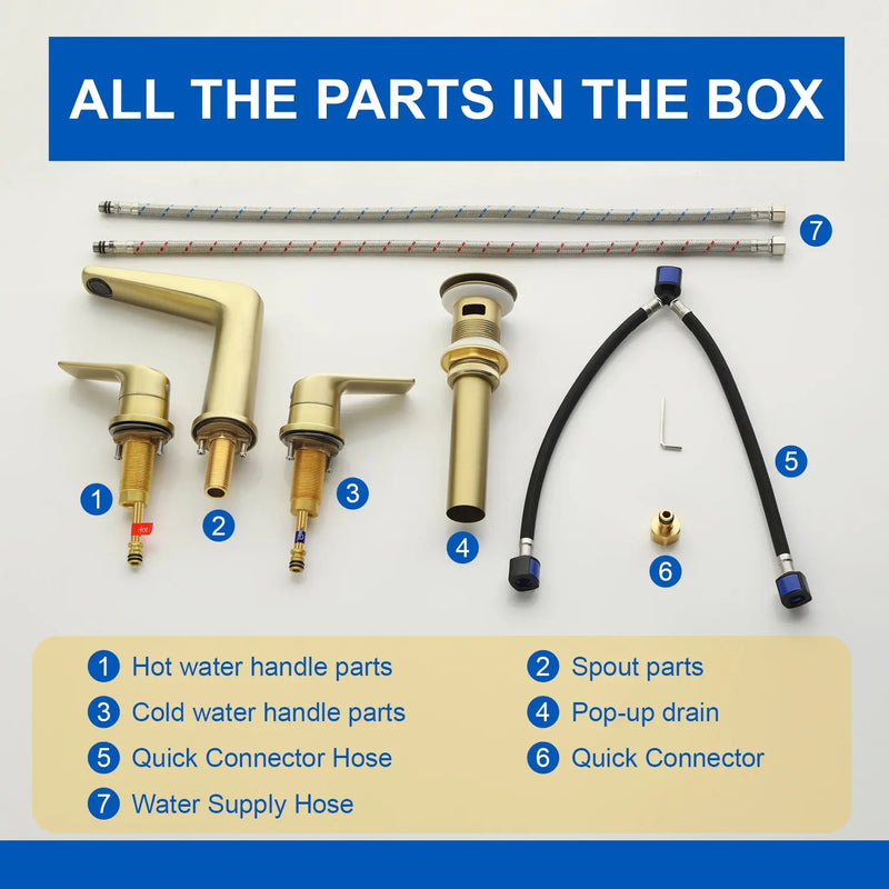 3 Piece Bathroom Sink Faucet Deck Mount Brass 2 Handle 8 In. Widespread Wash Basin Faucet with Popup Drain 3-piece-bathroom-sink-faucet-deck-mount-brass-2-handle-8-in-widespread-wash-basin-faucet-with-popup-drain 