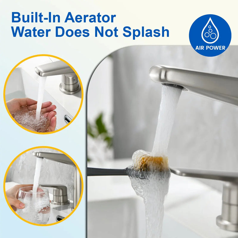 3 Piece Bathroom Sink Faucet Deck Mount Brass 2 Handle 8 In. Widespread Wash Basin Faucet with Popup Drain 3-piece-bathroom-sink-faucet-deck-mount-brass-2-handle-8-in-widespread-wash-basin-faucet-with-popup-drain 
