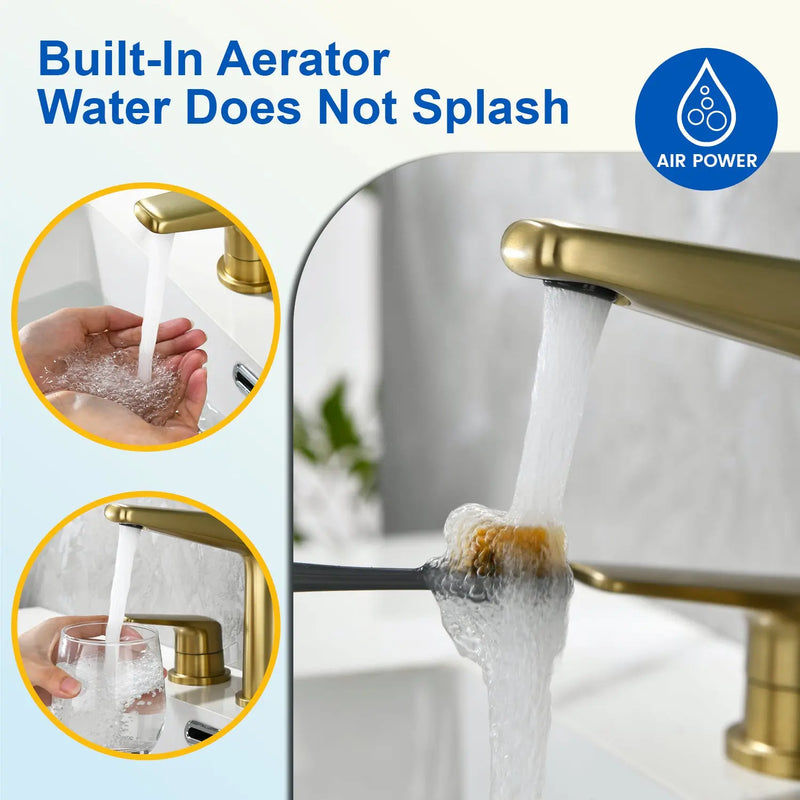 3 Piece Bathroom Sink Faucet Deck Mount Brass 2 Handle 8 In. Widespread Wash Basin Faucet with Popup Drain 3-piece-bathroom-sink-faucet-deck-mount-brass-2-handle-8-in-widespread-wash-basin-faucet-with-popup-drain 