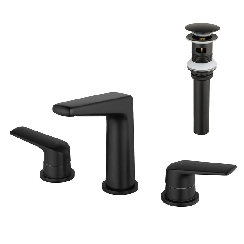 3 Piece Bathroom Sink Faucet Deck Mount Brass 2 Handle 8 In. Widespread Wash Basin Faucet with Popup Drain 3-piece-bathroom-sink-faucet-deck-mount-brass-2-handle-8-in-widespread-wash-basin-faucet-with-popup-drain 
