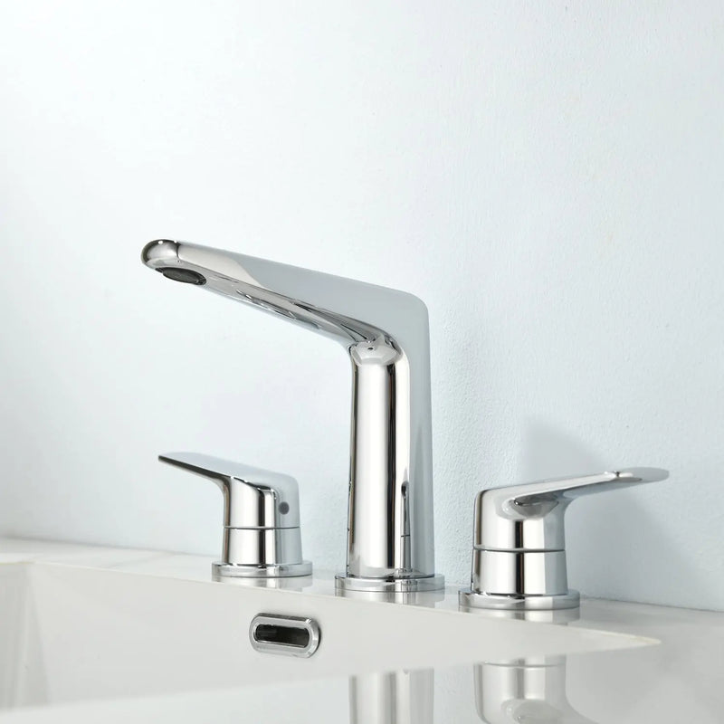 3 Piece Bathroom Sink Faucet Deck Mount Brass 2 Handle 8 In. Widespread Wash Basin Faucet with Popup Drain 3-piece-bathroom-sink-faucet-deck-mount-brass-2-handle-8-in-widespread-wash-basin-faucet-with-popup-drain 