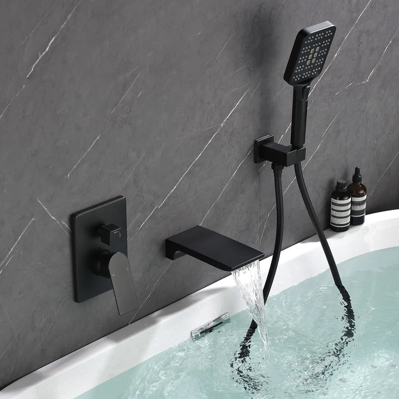 3 Piece Waterfall Wall Mount Bath Tub Filler Faucet with 3 Setting Handheld Sprayer 3-piece-waterfall-wall-mount-bath-tub-filler-faucet-with-3-setting-handheld-sprayer 