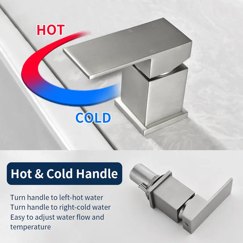 4-Hole Roman Bath Faucet Hot Cold Water Mixer Deck Mount Waterfall Tub Faucet with Hand Shower - Matte Black, Brushed Nickel, Brushed Gold hot-cold-water-mixer-4-hole-deck-mount-roman-bath-faucet-with-hand-shower 