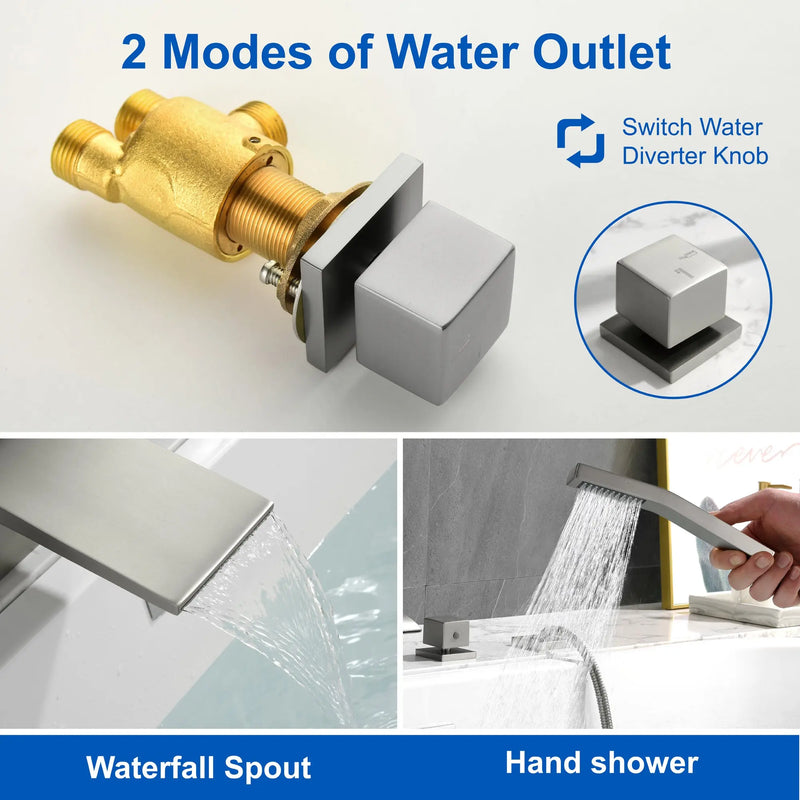 4-Hole Waterfall Deck-Mount Bathtub Faucet with Sprayer High Flow Roman Tub Filler with Hand Shower 4-hole-waterfall-deck-mount-bathtub-faucet-with-sprayer-high-flow-roman-tub-filler-with-hand-shower 