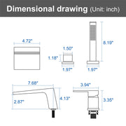 4-Hole Waterfall Deck-Mount Bathtub Faucet with Sprayer High Flow Roman Tub Filler with Hand Shower 4-hole-waterfall-deck-mount-bathtub-faucet-with-sprayer-high-flow-roman-tub-filler-with-hand-shower 