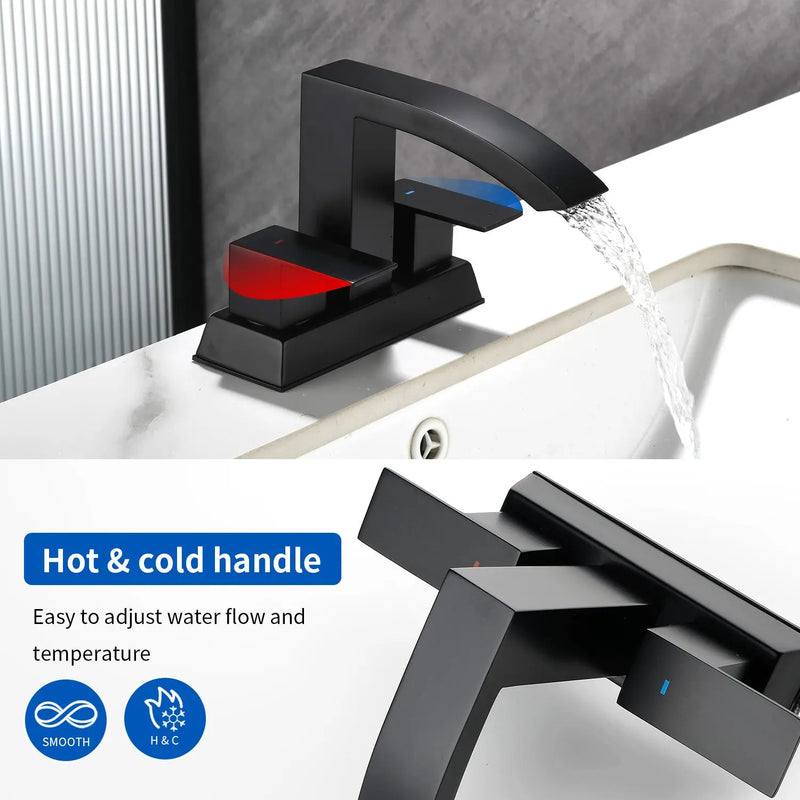 4-Inch Centerset Vanity Faucet 2-Handle Waterfall Bathroom Faucet with Pop Up Drain and Water Supply Lines 4-inch-centerset-2-handle-bathroom-faucet-with-pop-up-drain-and-water-supply-lines 