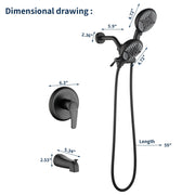 4.7 Inch 5-Mode Wall Mount High Pressure ABS Dual Shower Head System with Tub Spout 4-7-inch-5-mode-wall-mount-high-pressure-abs-dual-shower-head-system-with-tub-spout 