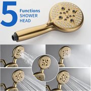 4.7 Inch 5-Mode Wall Mount High Pressure ABS Dual Shower Head System with Tub Spout 4-7-inch-5-mode-wall-mount-high-pressure-abs-dual-shower-head-system-with-tub-spout 